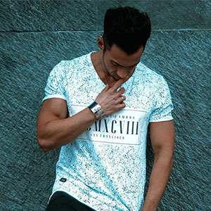 Dark Teal Printed T-shirt - Size: XL